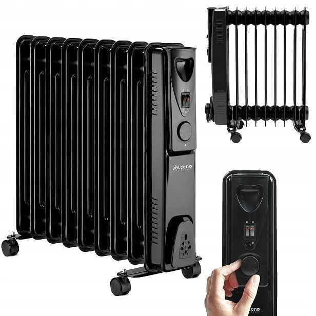 Elektrický Ohřívač 2000 Watt Olejový 9 Žeber Termostat Žebrový Oleják