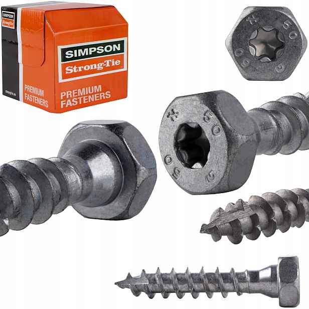 Tesařské vruty 10x50 mm 50 ks s šestihrannou hlavou Torx Simpson Ssh