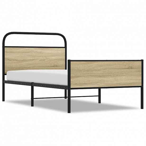vidaXL Rám postele bez matrace 100x200 cm dub sonoma kompozitní dřevo