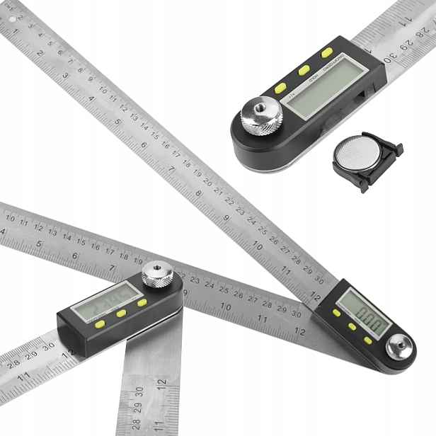 Elektronický Digitální Nerezový Úhloměr S LCD Obrazovkou 300 mm 360°