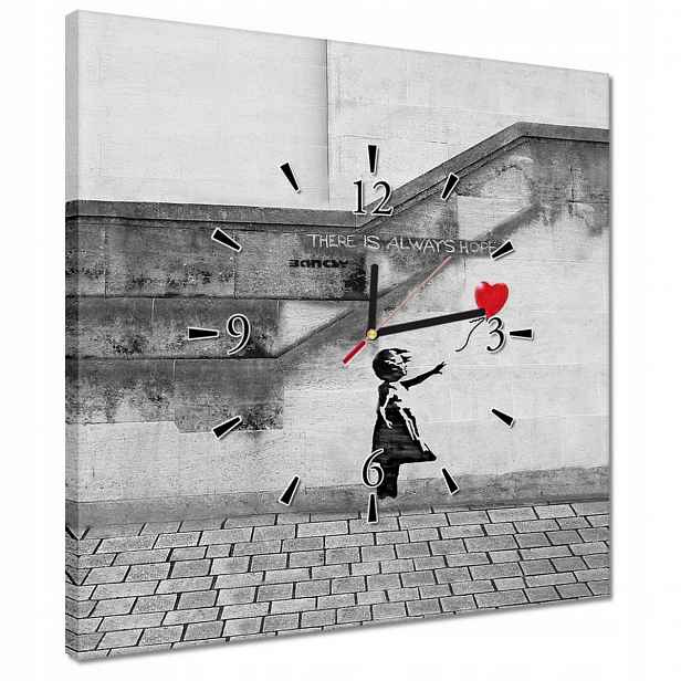 Hodiny 40x40 Banksy Dívka Hope