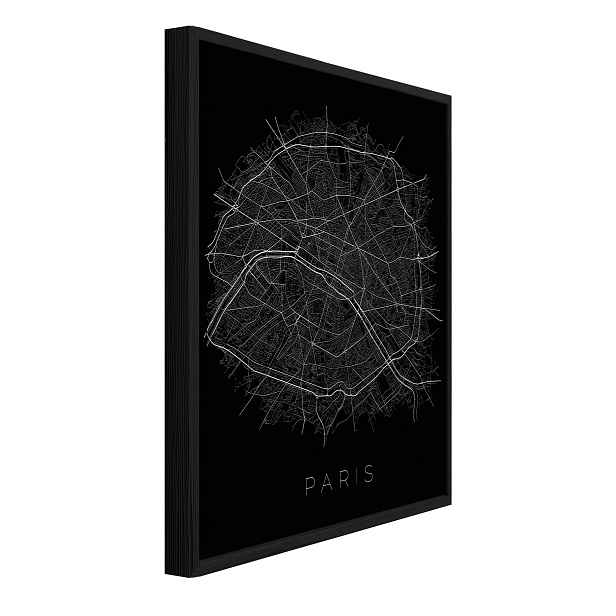 Strukturální Obraz V Černém Rámu Město Paříž Loft Obývací Pokoj Ložnice 100x70