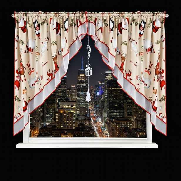 Vánoční dekorační závěs XMAS GIFT krémová 400x145 cm (cena za 1 kus) MyBestHome