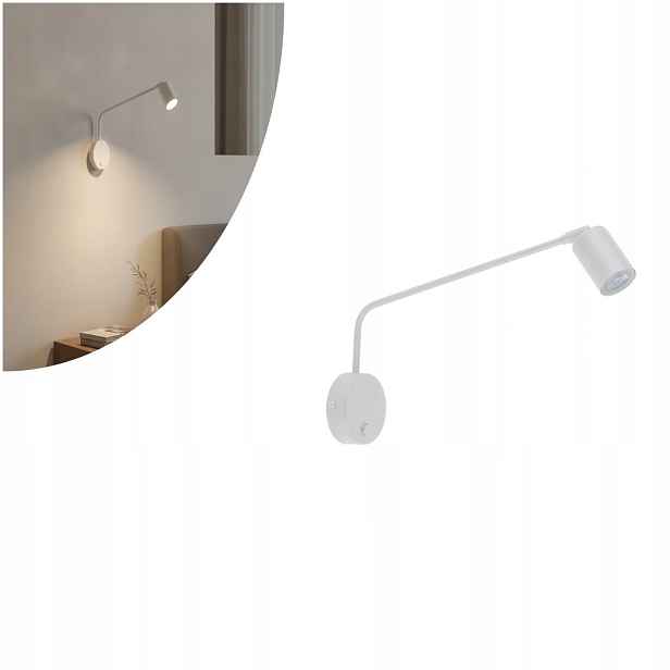 Nástěnné svítidlo na výložníku s vypínačem Nex White 11362 Tk Lighting
