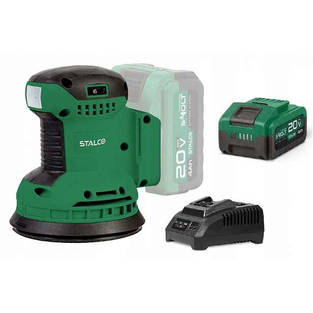 Excentrická bruska ESS20 Set Akumulátor 4AH 20V Stalco S050497343
