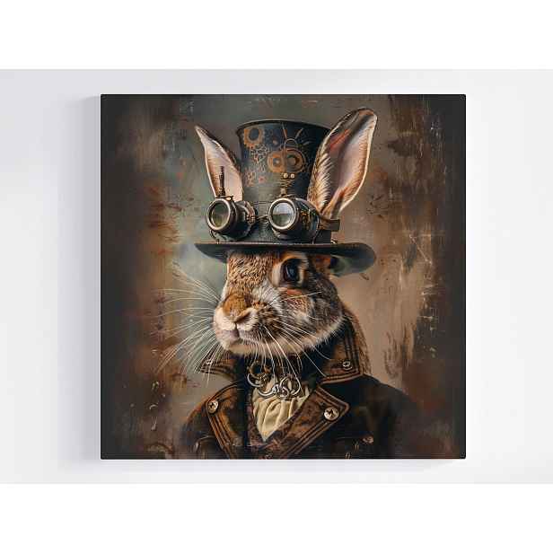 Obraz Na Plátně Plátno Portét Králík Steampunk Průmyslový 50x50