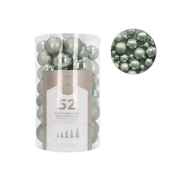 Sada vánočních ozdob ELORA BALLS 52 ks, zelenošedá