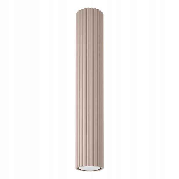 Sollux stropní spot taupe kulatý vroubkovaný tubus 40 cm 1xGU10 10W Karbon