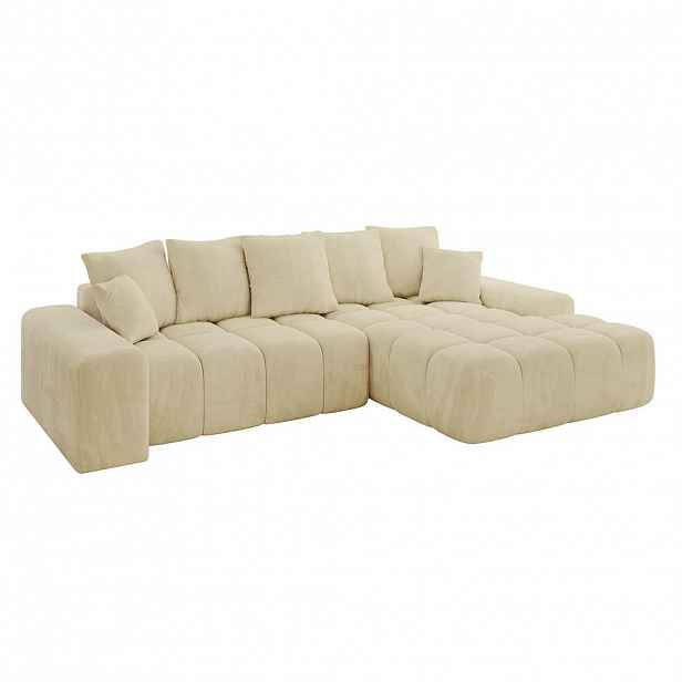 ALTDECOR ROHOVÁ SEDACÍ SOUPRAVA s otomanem vpravo ENSI-L – 267x164x69 cm šedohnědá