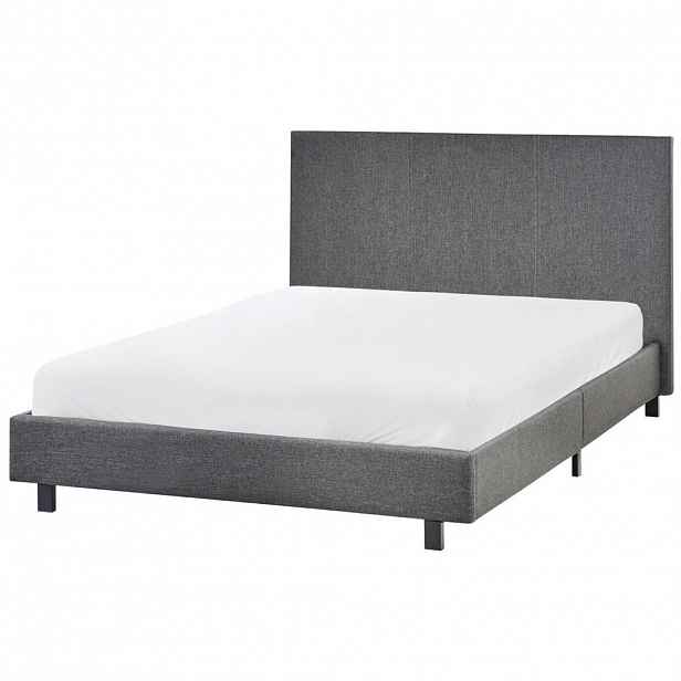 Beliani POSTEL s roštem 120/200 cm Látka Šedá Albi