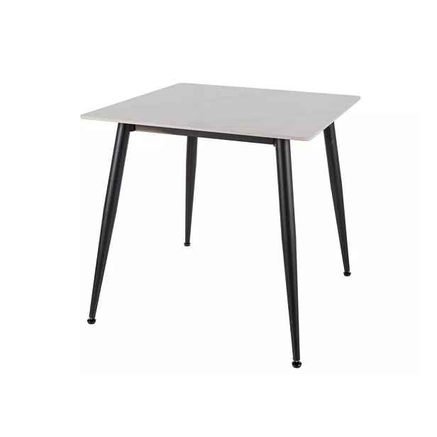 Jídelní stůl RION 80x80 cm s keramickou deskou, bílý mramor