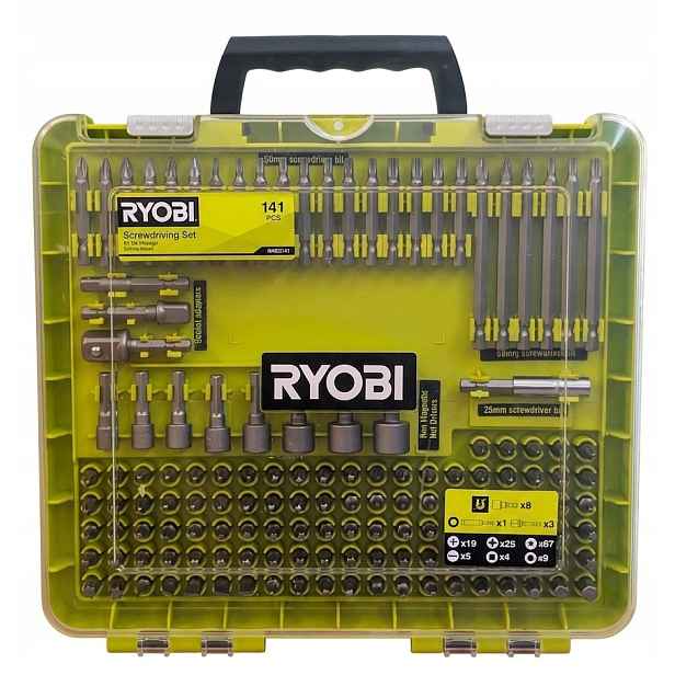 Sada bitů pro příslušenství k šroubováku 141 Ks. RAKD141 Ryobi