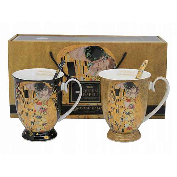 Sada porcelánových hrnků s motivem „Polibek“ Gustava Klimta – 300 ml