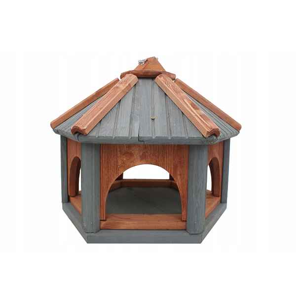 Velké Polský dřevěné krmítko pro ptáky Zahradní 45x40x35 K40 Šedé XXL