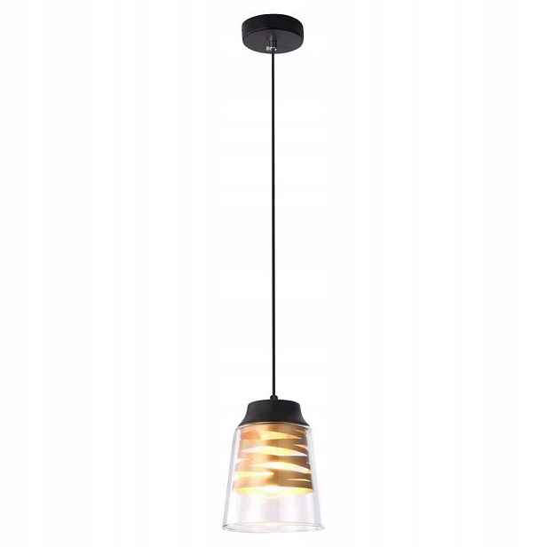Závěsná lampa s jednoduchým závěsem a skleněným stínidlem