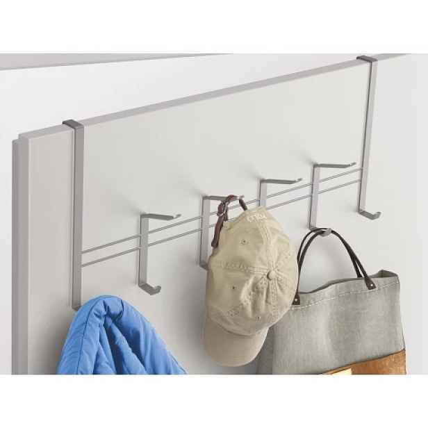 Závěsná lišta na dveře Polytherm 45 cm, stříbrná mat