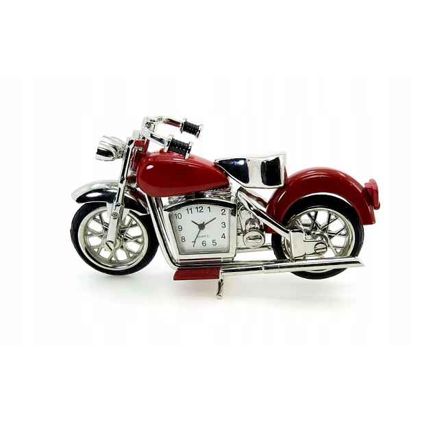 Motocyklové hodinky chopper červený motor kovový s hodinami ozdoba dekorace