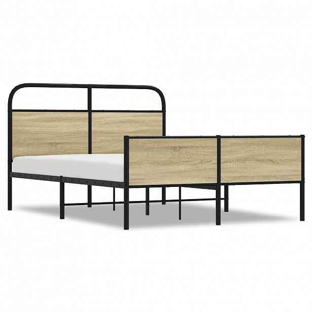 vidaXL Rám postele bez matrace 120x200 cm dub sonoma kompozitní dřevo
