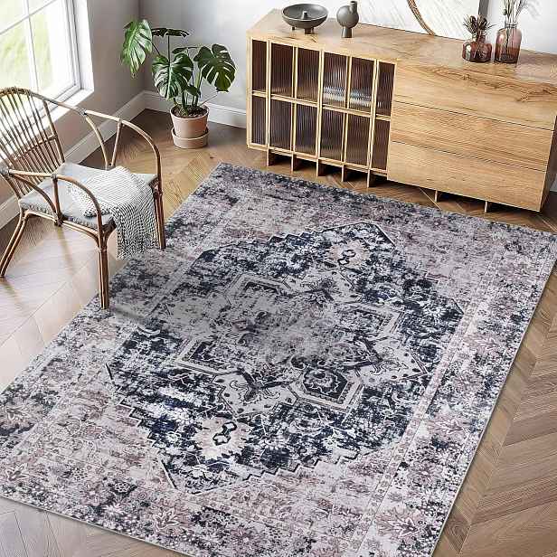 Koberec Orientální Vintage 160x230 cm – Béžovo-modrý, pratelný