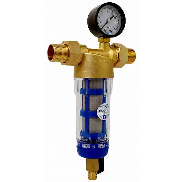 Mechanický filtr H103-O2 Supreme, vypouštěcí ventil, manometr, vložka, klíč