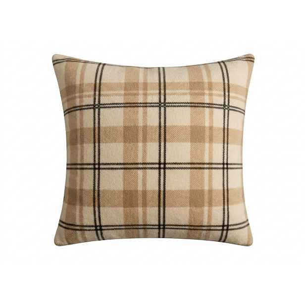 Mikroplyšový povlak na polštářek PLAID 45x45 cm, krémový