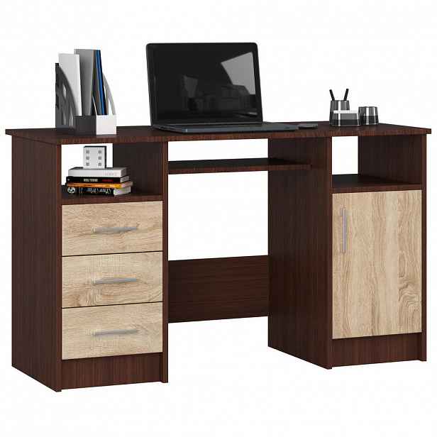 RAUMHIRSCH FURNITURE PSACÍ STŮL Tmavě hnědý, dub Sonoma 74/124/52