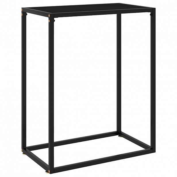 vidaXL Konzolový stolek černý 60 x 35 x 75 cm tvrzené sklo