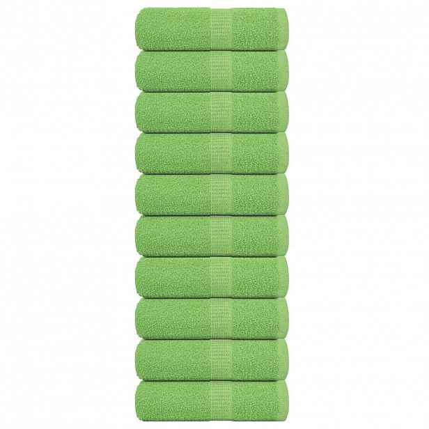 vidaXL Ručníky pro hosty FROGN 10 ks jablečně zelené 30x50 cm 360 g/m²