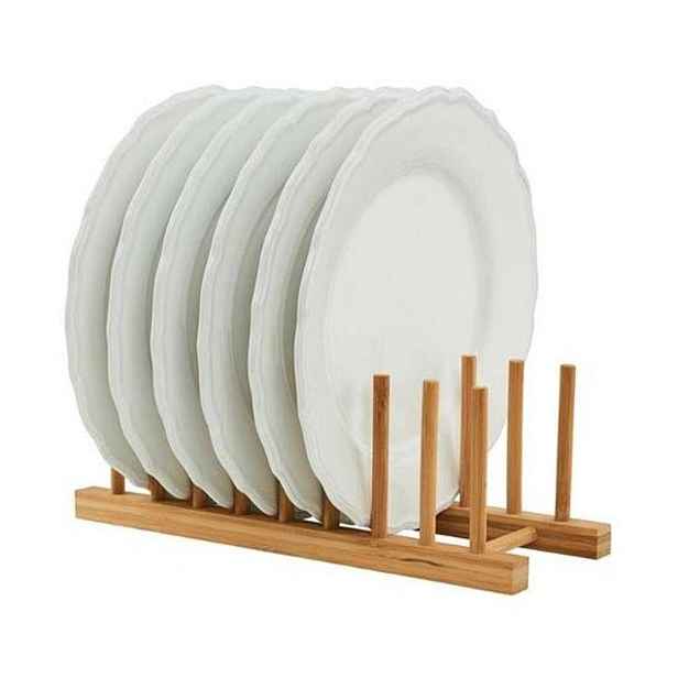 Excellent Houseware Stojan na talíře 34 cm hnědý