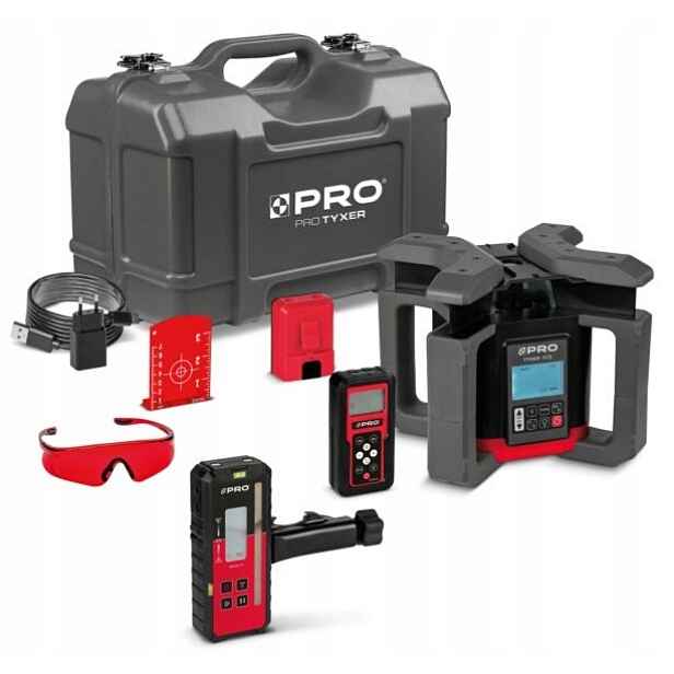 Laserový rotační nivelátor Pro Tyxer R3 Digitální Detektor +Ovladač Kufr