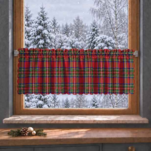 Vánoční hotová vitrážová záclona SCOTTY 100x40 cm