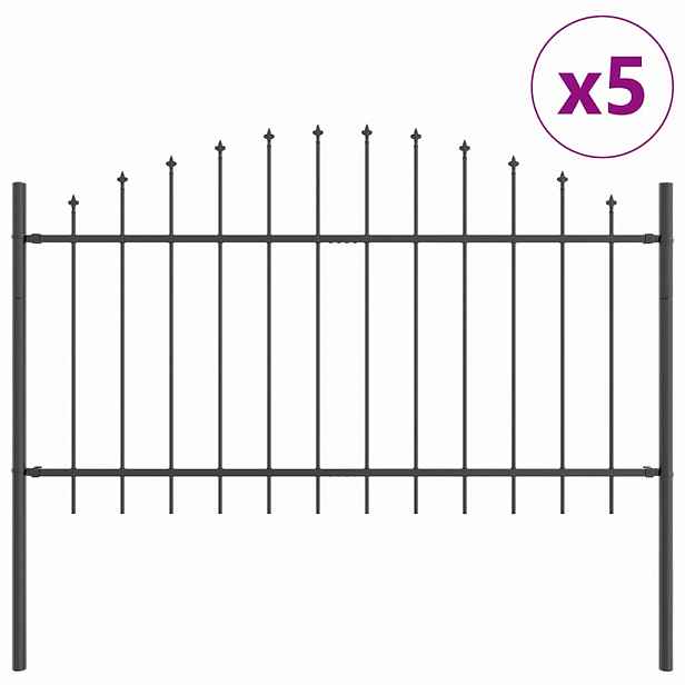 vidaXL Zahradní plot WOERDEN 5 ks 170 x 140 cm Práškově lakovaná ocel
