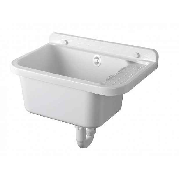 Aqualine - Závěsná výlevka s odkládací plochou 50x34 cm, plast/bílá PI5050