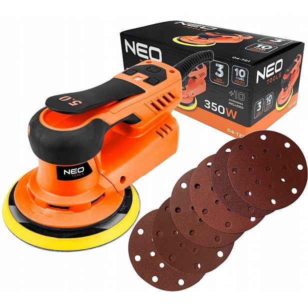Excentrická bruska 350W bezkartáčová 150mm 5mm Neo