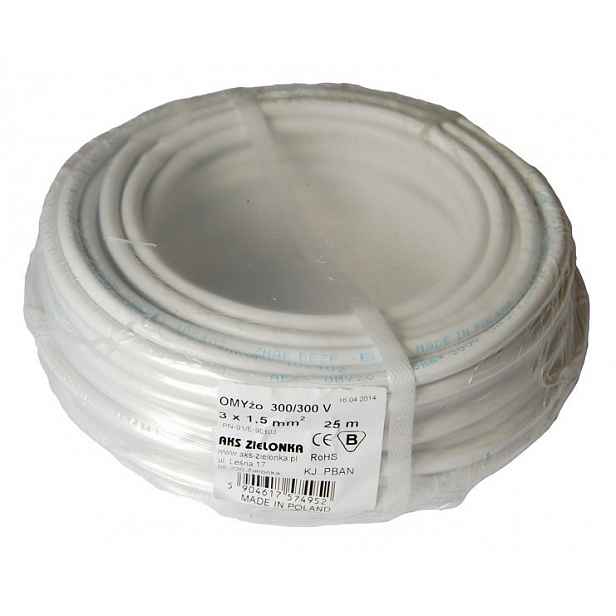 kabel 3x1,5 mm 25 m 300 300 V Aks Zielonka