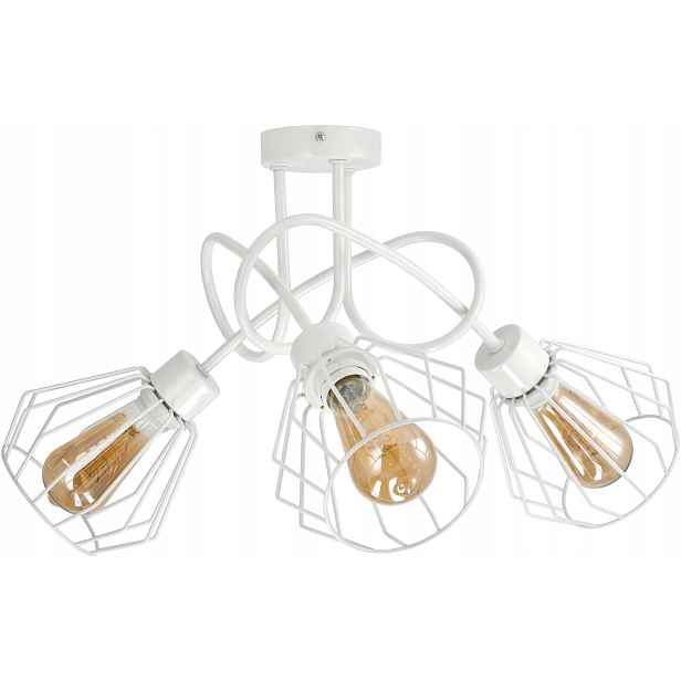 Stropní Svítidlo Stropní Svítidlo Berge Loft Lustr 3x E27 Diamant Bílý Hliník