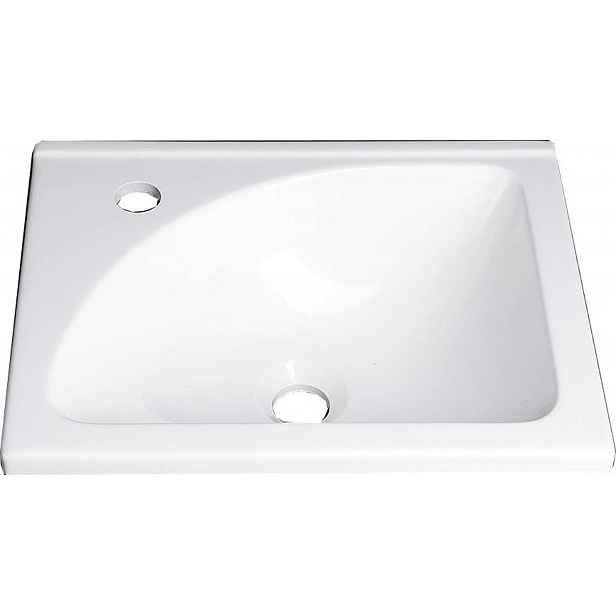Aqualine Zoja - Umyvadlo nábytkové 40x32 cm, bez přepadu, otvor pro baterii vlevo, bílá LM408