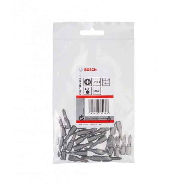 Bosch - Sada bitů PH1, délka 25 mm, 25 ks 2607001510
