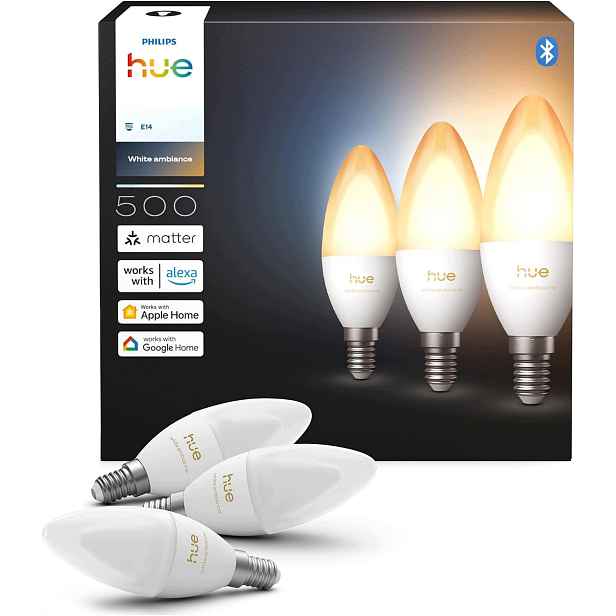 Led žárovka Philips Hue B39 E14 White Ambiance 500 lm 3 ks Smart