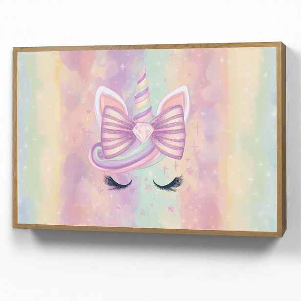 OnlyWow DOBÍJECÍ NOČNÍ LAMPIČKA Jednorožec - Třpytky - Duha - Pastelové barvy 100x70 cm
