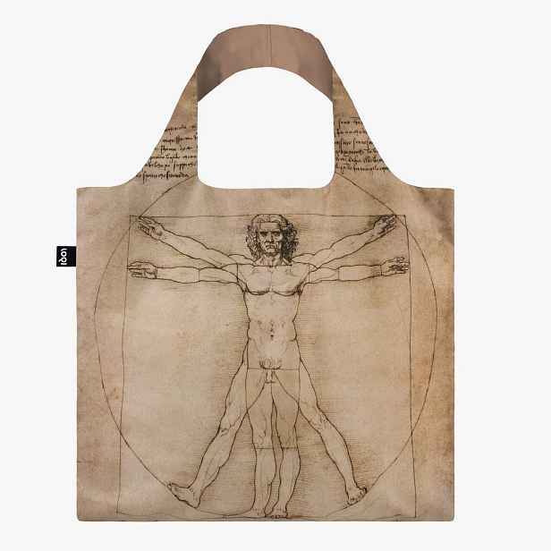 Skládací nákupní taška LOQI LEONARDO DA VINCI The Vitruvian Man