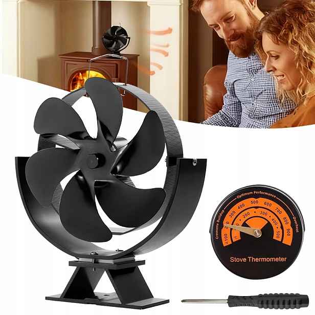 Tichý Krbový Ventilátor, 6 Lopatkový Ventilátor Pro Kamna Na Dřevo