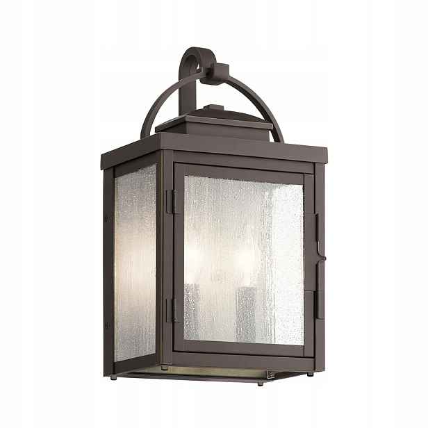 Venkovní nástěnné zahradní svítidlo tmavě hnědé, klasické, 37 cm Kichler