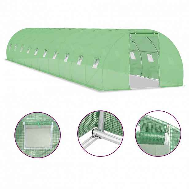 vidaXL Fóliovník 45 m² 15 x 3 x 2 m