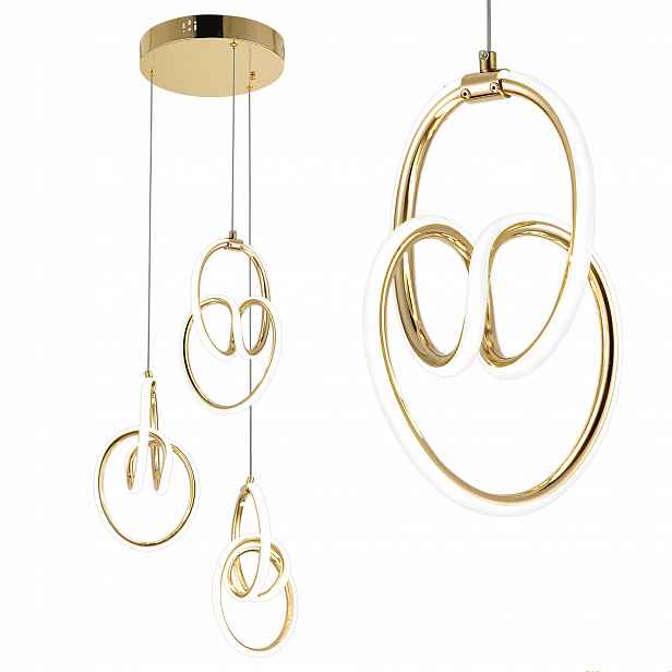 Závěsné Stropní Svítidlo Led Zlatý Ring Moderní Do Obývacího Pokoje Toolight