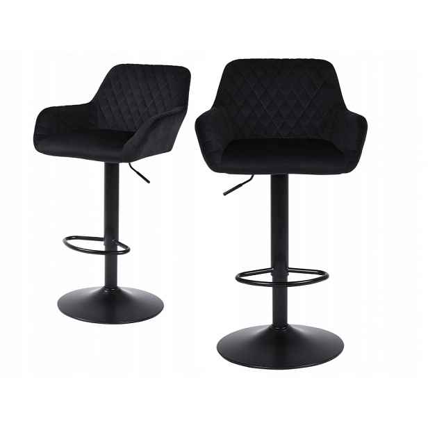 2 Kusy Barových Židlí Barová Židle Nastavitelný Čalouněný Sametem Elegantní Loft