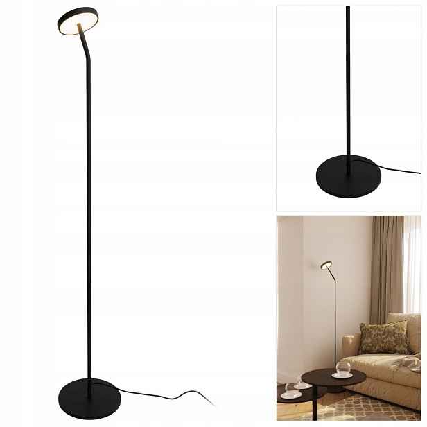 Černá stojací lampa Ibiza v moderním výrazném provedení v obývacím pokoji MaxLight