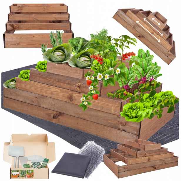Pařeniště kaskádový nastavitelný box na zeleninu impregnační 45x120x90