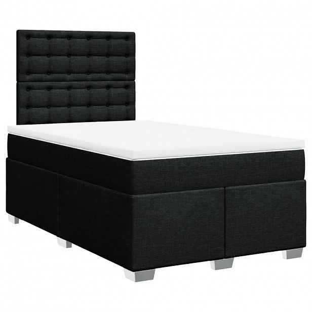 vidaXL Box spring postel s matrací černá 120x190 cm textil
