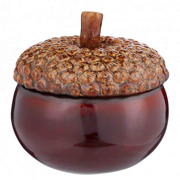 ACORN Keramická dóza 13 cm - hnědá